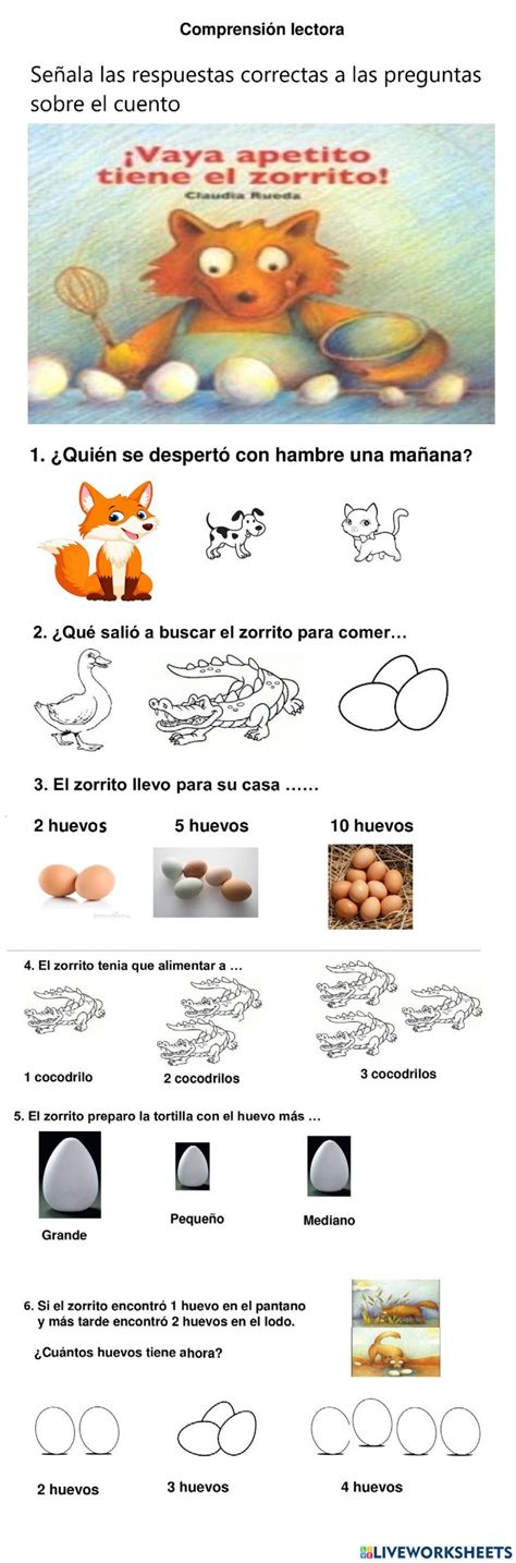 Cuento Vaya Apetito Tiene El Zorrito Worksheet