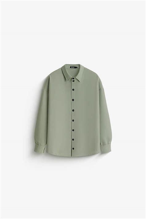 Рубашка джинсовая мужская пыльно-зеленая