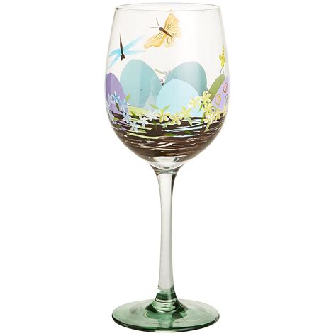 Easter Eggs Painted Wine Glass Easter Decor Diy weingläser Diy