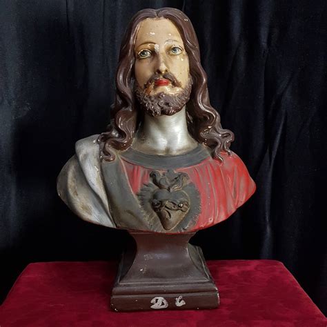 Antique French Bust Of Jesus Christ With Sacred Heart Sold Antique