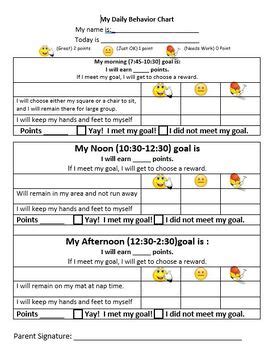 My Daily Behavior Chart 3 opportunities a day by BehaviorHelper | TPT