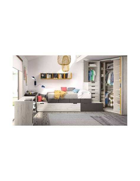 Dormitorio Juvenil Moderno Colores Y Medidas A Elegir Cama Compacta O