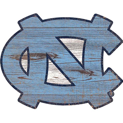 Fan Creations University Of North Carolina Distressed Logo Cutout Sign Academy