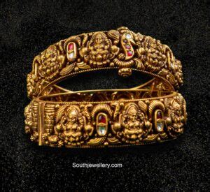 Antique Gold Lakshmi Nakshi Bangles Indian Jewellery Designs