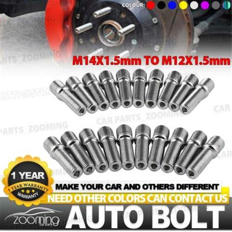 20PCS M14x1 5 TO M12x1 5 WHEEL STUD CONVERSION TALL LUG BOLTS TO STUDS