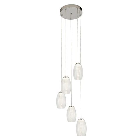 Modern Light Led Multi Drop Clear Glass Ceiling Pendant Chrome