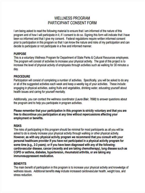 Free 8 Participant Consent Forms In Pdf Ms Word