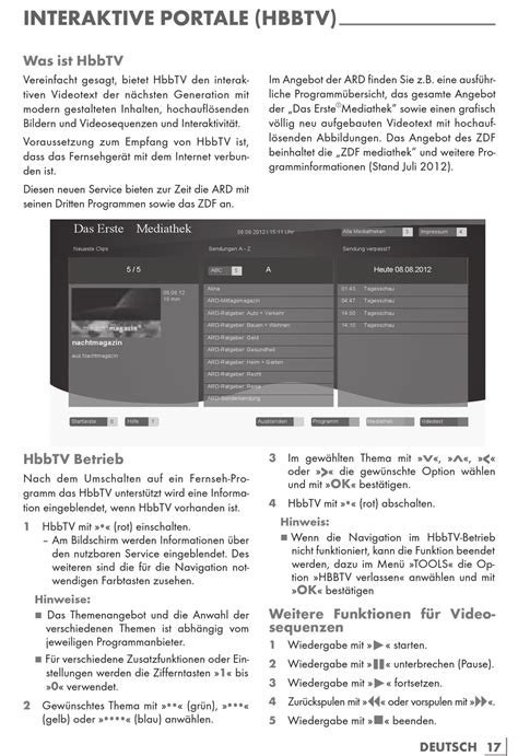 Interaktiveportale Hbbtv Was Ist Hbbtv Hbbtv Betrieb Weitere