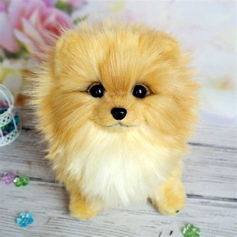 Realistic Plush Spitz Pomeranian Dogplush Pomeranian Etsy