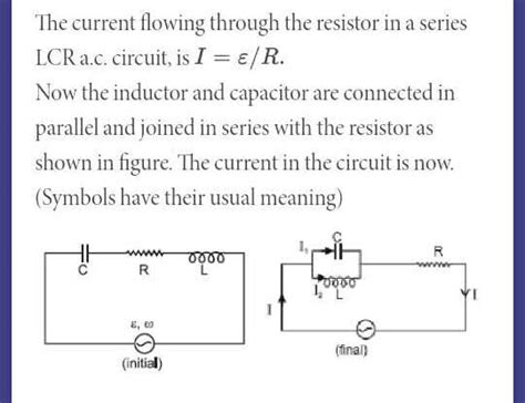 The Current Flowing Through The Resistor In A Series Lcr A C Circuit