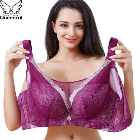 Queenral Cde Cup Bra Push Up Bras For Women Plus Size Bralette Bh 44 46 48 50 52 Lace Women