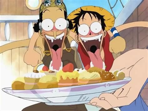 Funny One Piece Moments Look At Them They Both Are Crazy For The Food