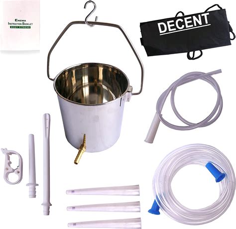 Stainless Steel Enema Bucket Kit 2 Quart Capacity Reusable For Water