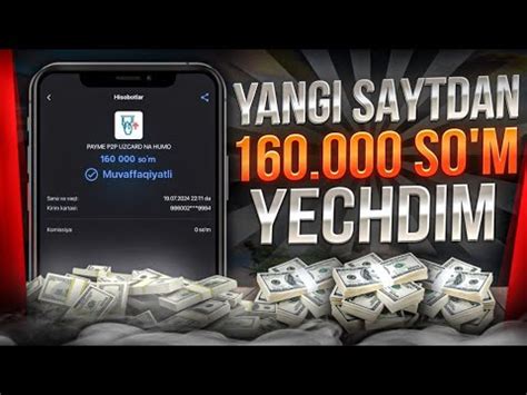 Telefonda Yangi Saytdan Pul Yechib Kordik Telefonda Saytdan Pul