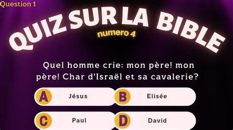 Quiz sur la bible avec questions et réponses en français quizz