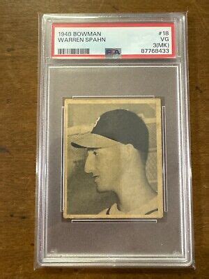 Bowman Warren Spahn Rookie Psa Mk Vg Rc Ebay