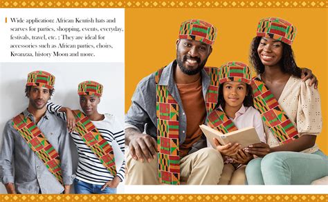 Jiuguva 2 Pcs African Kente Pattern Kufi Hat Kente Kufi Hat Men Hat And