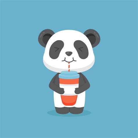 Cute Panda Drink Coffee Cartoon 2657067 Vector Art At Vecteezy