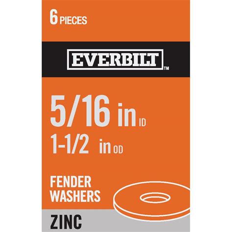 Everbilt In X In Zinc Plated Steel Fender Washer Per