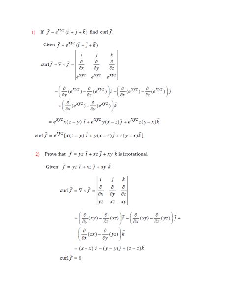 Problems On Curl Of Vector Field Mathematics Ii Studocu