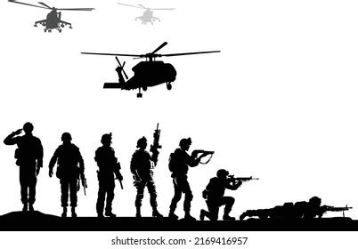 Silhouette Salute Soldier Black White Stock Vector (Royalty Free ...