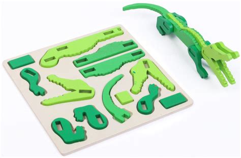 Деревянный конструктор 3D "Крокодил", сборная модель-пазл, игровой ...