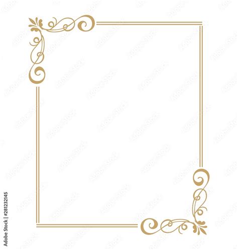 Vector thin gold beautiful decorative vintage frame for your design ...