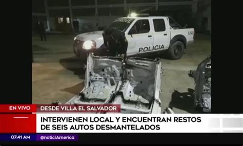 Villa El Salvador Policía encontró 6 vehículos robados desmantelados