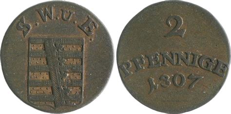 Sachsen Weimar Eisenach Pfennig Carl August Ss Ma Shops