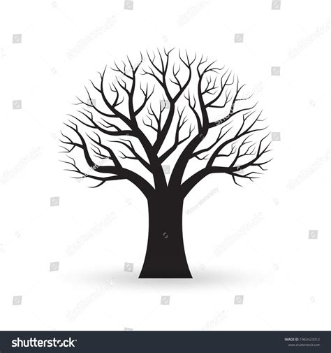 Tree Naked Branches Autumn Winter Bare Stock Vector Royalty Free Shutterstock