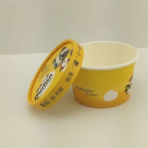 Paper Lid Custom Printed Paper Ice Cream Cups Printing Takeaway