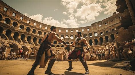 Premium Photo | Roman gladiators fighting in a colosseum