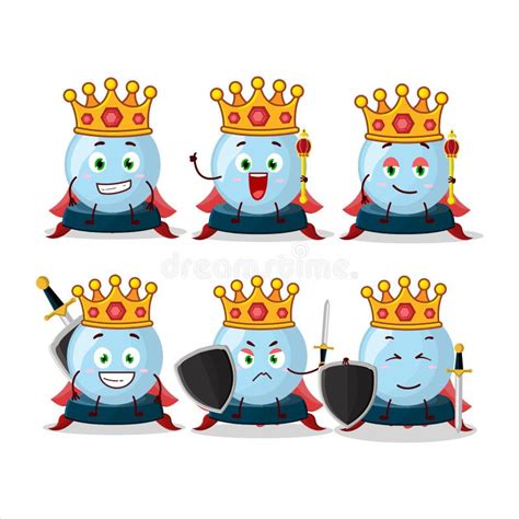 A Charismatic King Crystal Ball Cartoon Character Wearing A Gold Crown