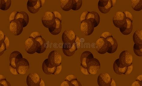 Seamless Pattern From Traditional Swedish Sweets Chokladboll Vector