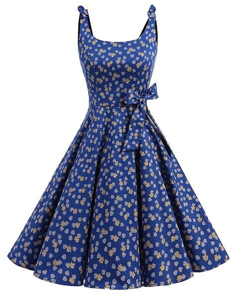 Bbonlinedress 1950s Bowknot Vintage Retro Polka Dot Rockabilly Swing Dress Rockabilly Dress