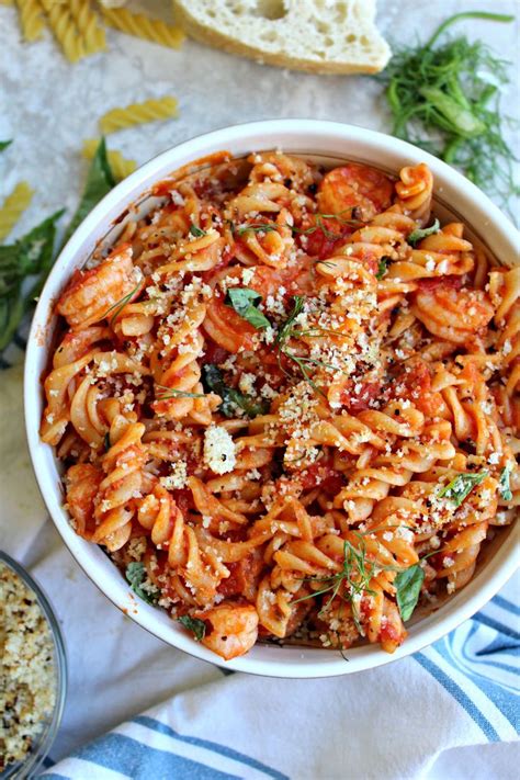 Spicy Tomato Shrimp Pasta With Garlic Breadcrumbs The Secret Ingredient Is Recipe