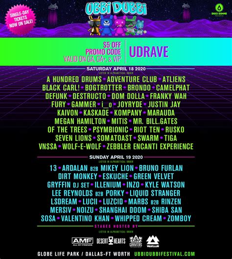 Ubbi Dubbi 2020 Phase 2 Lineup Announced Groove Cruise Chris