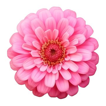 Pink Zinnia Flower Isoleate Transparency Background Zinnia Flower