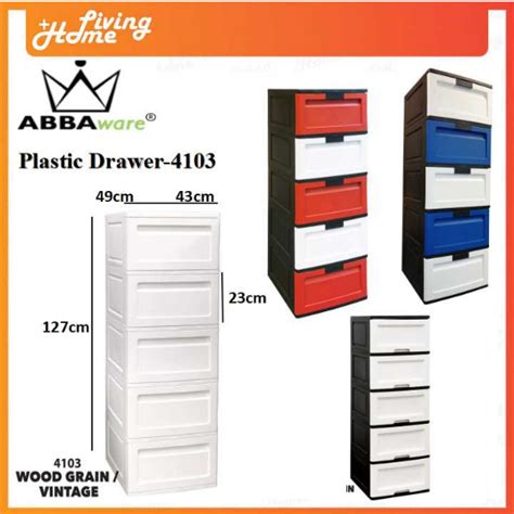 5 Tier Plastic Drawer Storage Cabinets 5 Tingkat Kabinet Laci Plastik