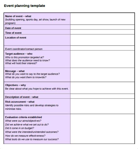 Free 10 Event Planning Samples In Pdf Ms Word