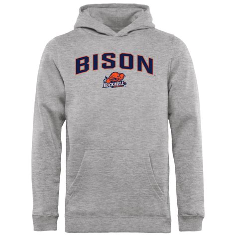 Bucknell Bison Youth Proud Mascot Pullover Hoodie Ash