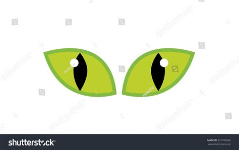 Halloween Green Spooky Eyes Vector Isolated Stock Vector 331100666