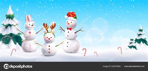 Snowman family realistic Stock Vector by ©macrovector 542276262