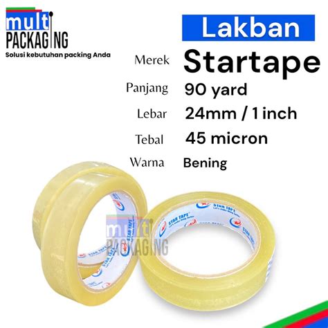 Jual Lakban Bening Star Tape Uk Inch X Yard X Micron Shopee