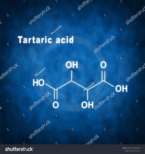 Tartaric Acid Structural Chemical Formula On Stock Illustration