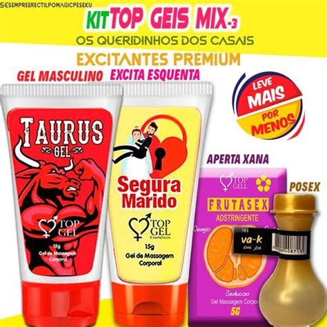Kit Os 4 Mais Pedidos Sex Shop Lubrificantes Intimos Sexy Protudos Eróticos Top Gel