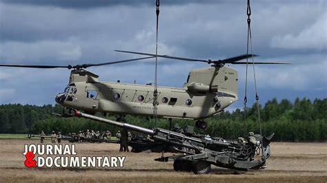 Us Army Delivers M Howitzer Using Ch F Chinook To Ukraine Youtube