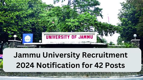 Jammu University Recruitment 2024 Notification For 42 Posts Jammu And