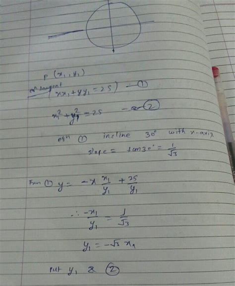 The Equation Of Tangent To The Circle X2 Y2 36 Which Are Incline