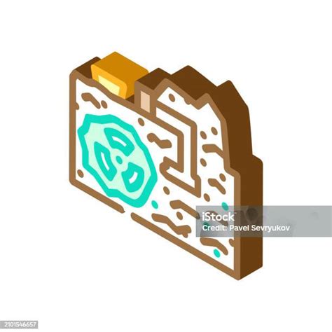 우라늄 광업 원자력 에너지 아이소 메트릭 아이콘 벡터 일러스트 레이 션 기체 물리 구조에 대한 스톡 벡터 아트 및 기타 이미지